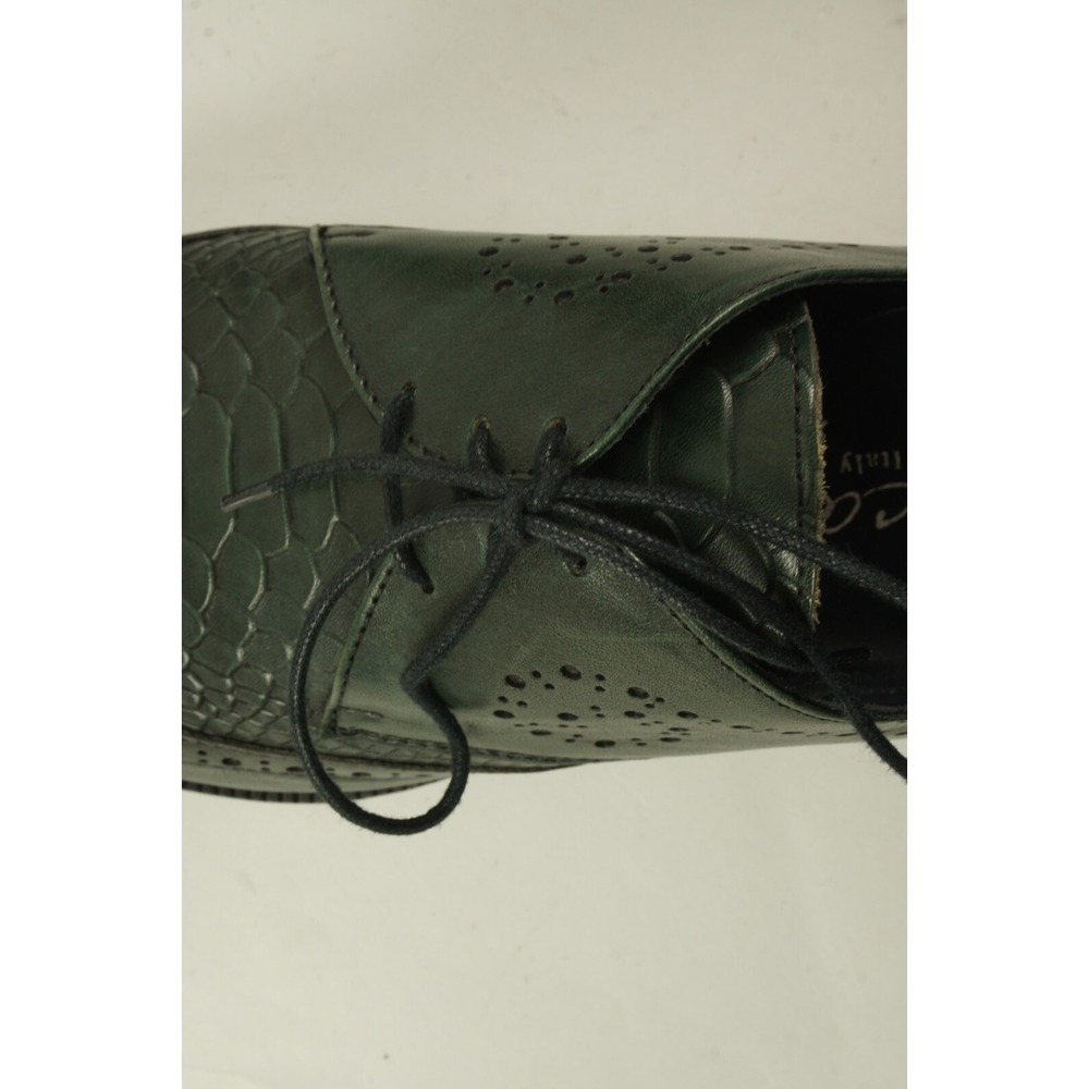 Duca MaTiSte Vero Cuoio Forest Green Italian Leather Crocodile Wingtip Derby 9.5 - Picture 11 of 12